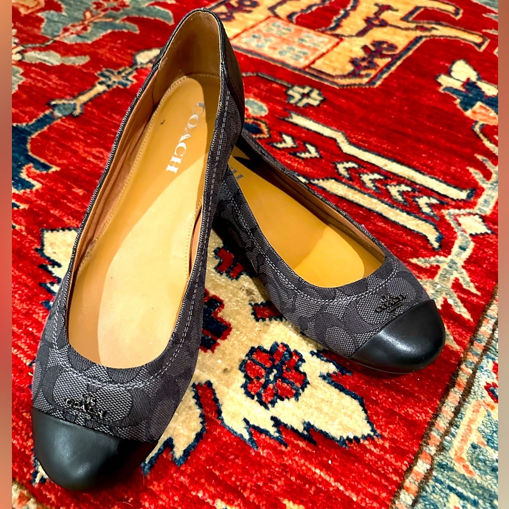 Coach grey/black flats. Size 8.5 Worn once